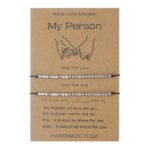 Stainless Steel Morse Code Bracelet(16-26cm) with Secret Message My Person - Meaningful Gift for Best Friends, Sisters & Family
