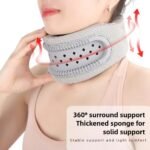 Grey Adjustable Silicone Neck Brace with High-Elastic Memory Foam & V-Shape - Prevent Forward Head Tilt and Posture Correction - Image 3