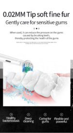 Pink Rotating Round Head Electric Toothbrush Kit with 4 Heads, Case & Stand - 3D Oscillating Mechanical Cleaning for Deep Plaque Removal - Image 5