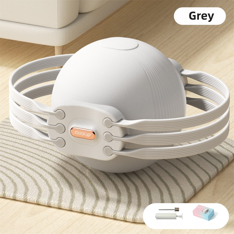 V888-ELOSUNG45367-202602031441-00 Grey 3-Level Resistance Pelvic Floor & Inner Thigh Trainer - Multi-Function Kegel Exercise Set with 25cm Yoga Ball & 3-Pair Resistance Rope - Image 1