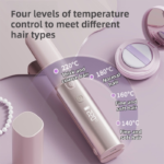 Pink 2-in-1 Wireless Hair Styler with 4 Temperature Settings, Dual Anti-Scalding & Cap - 3D Ceramic Heating Brush with Essential Oil Coating - Image 3