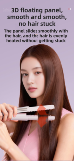 Pink 2-in-1 Wireless Hair Styler with 4 Temperature Settings, Dual Anti-Scalding & Cap - 3D Ceramic Heating Brush with Essential Oil Coating - Image 5
