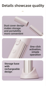 Pink 2-in-1 Wireless Hair Styler with 4 Temperature Settings, Dual Anti-Scalding & Cap - 3D Ceramic Heating Brush with Essential Oil Coating - Image 8