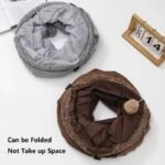 30X67CM Grey Durable Suede Foldable Cat Tunnel - Interactive Multi-Sensory Play Tube with Crinkle Paper & Plush Interior, plush ball and Steel Frame - Image 3