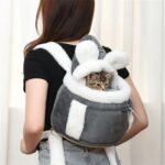 Pink 2-in-1 Ultra-Soft Plush Pet Carrier & Mobile Bed - Portable & Lightweight Cute Rabbit Ear Design Travel Cabin (XL 38 x 25 x 30CM) - Image 6