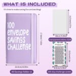 Black 100 Days Envelope Savings Challenge with 50 Clear Double-Sided Pages - Portable A6 Size for Budgeting & Financial Goals - Image 2