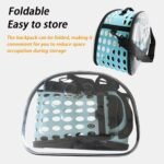 Beige Foldable Breathable Pet Carrier with Panoramic Window & Strap - EVA &  Lychee Leather Crossbody Travel Bag (L 42 x 33 x 28.5CM) - Image 4