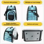 Beige Foldable Breathable Pet Carrier with Panoramic Window & Strap - EVA &  Lychee Leather Crossbody Travel Bag (L 42 x 33 x 28.5CM) - Image 5