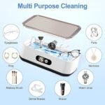 X81 Black Ultrasonic Jewelry & Eyeglass Deep Cleaner with Cloth - Touch Control & 3-Level Intelligent Timers and Large 650ml Stainless Steel Tank - Image 5