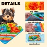 Brown 50X50CM Interactive Fleece Dog Sniffing Mat & Slow Feeder - Stress Relief IQ Training Scent Foraging Blanket for Indoor Cats and Dogs - Image 3