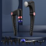 Black-Rosegold Foldable Percussion Massage Gun with Hot Cold Compress & 10 Heads - 9 Speed Levels and High Frequency Vibration Full Body Muscle Relaxer