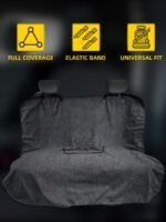 Grey Waterproof Towel Car Back Seat Cover - Universal Non-Slip Sweat-Absorbent Bucket Seat Protector for Gym Fitness and Beach - Image 2