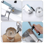 600ML Premium Octagonal High Pressure Moka Pot - Classic Italian Aluminum Coffee Maker for Rich Espresso Flavor - Image 4