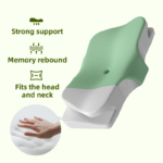 Green Breathable Butterfly Contoured Memory Foam Pillow - Dual-Height Orthopedic Neck Pillow with 5-Zone Cervical Support - Image 2