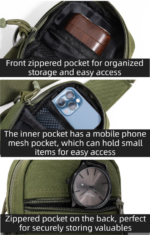 Red Outdoor Tactical Water Bottle Chest Bag - High-Capacity Phone Pouch with Expansion System for Cycling Camping and Fishing - Image 4