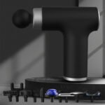 Black Sliver Mini Hot Cold Massage Gun with10 Heads - 6 Intensity Dual Thermal Therapy Deep Muscle Reliever for Gym Fitness Recovery