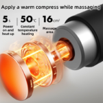 Black Sliver Mini Hot Cold Massage Gun with10 Heads - 6 Intensity Dual Thermal Therapy Deep Muscle Reliever for Gym Fitness Recovery - Image 3