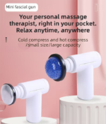 Red Lightweight Mini Hot Cold Massage Gun with 6 Heads - 6 Intensity Dual Thermal Therapy Muscle Reliever for Portable Body Recovery - Image 2