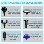 Red Lightweight Mini Hot Cold Massage Gun with 6 Heads - 6 Intensity Dual Thermal Therapy Muscle Reliever for Portable Body Recovery - Image 3