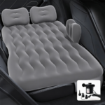 Grey Multi-Chamber Car Inflatable Air Mattress with Electric Pump & Pillows for Universal Backseat Sleeping and Camping(174 x 68 CM)
