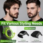 Green Beard & Hair Trimmer with Strong Vacuum Suction and Digital Display - Waterproof Rechargable Electric Clipper - Image 4