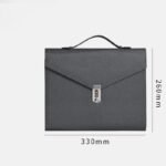Black Anti-Theft Document Organizer with Secure Password Lock - Waterproof PU Leather Confidential File Bag - Image 4