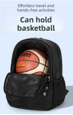 24L High-Capacity Grey Basketball Backpack with Shoe Compartment & Dedicated Ball Zone - Waterproof & Durable Oxford Training Bag - Image 4