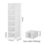 Transparent Brown 6-Layer Foldable Shoe Storage Tower with Transparent Display Panel & Back Ventilation - One-Pull Instant Setup Stackable Box (25.5x34.5x105CM) - Image 4