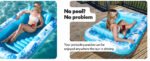 180x118CM Gold Deluxe Inflatable Suntan Tub & Floating Pool Lounger with Dual Integrated Cup Holders and Pillow - Portable Sunbathing Pool for Lawn & Water - Image 3