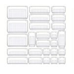 25PCS Transparent Stackable Organizer Set - 4-Size Versatile Desktop & Drawer Divider