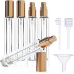 15-Piece/3-Set Gold Premium Glass Travel Perfume Atomizer Set - 10ml Portable Refillable Sprayers with Transfer Tools