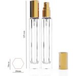 15-Piece/3-Set Gold Premium Glass Travel Perfume Atomizer Set - 10ml Portable Refillable Sprayers with Transfer Tools - Image 2