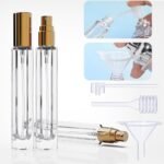 15-Piece/3-Set Gold Premium Glass Travel Perfume Atomizer Set - 10ml Portable Refillable Sprayers with Transfer Tools - Image 3