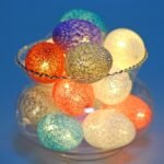 3M Easter Cotton Ball Egg String Lights (20 LED)  - Colorful Egg-Shaped Fairy Light Holiday Decor - Image 2