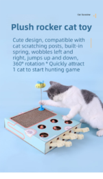 Whack-A-Mole Cat Toy (Figurine Mole & 5 Hole) - Interactive Puzzle Box - Image 4