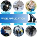 A Pair 40CM High-Tube Double-Layer Waterproof Rain Boot Covers - Durable Anti-Slip Reflective Motorcycle Over-Shoes (S Size) - Image 7