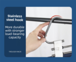 Ultimate Closet Space-Saver Set: 9-Tier Black Stainless Steel Retractable Pants Rack & 10-Pack Multi-Port Magic Hangers - Image 8
