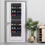 12-Pockets Black Collapsible Over-the-Door Hanging Storage Bag - Space-Saving Shoes & Sundries Wall Holder with Hooks - Image 5