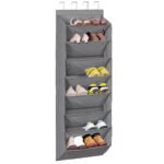 8-Tier Grey Collapsible Over-the-Door Hanging Storage Bag - Space-Saving Shoes & Sundries Wall Holder with Hooks
