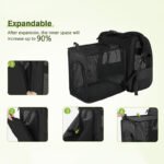 Khaki Large Expandable Cat Travel Backpack - Breathable & Collapsible Pet Carrier 62x34x43CM - Image 2