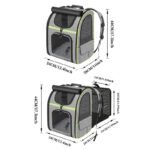 Khaki Large Expandable Cat Travel Backpack - Breathable & Collapsible Pet Carrier 62x34x43CM - Image 4