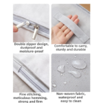 2-Pack Grey Large Quilt & Clothes Storage Bag (63X43X22CM) - Breathable Wardrobe Organizer with Clear Window & Double Zippers - Image 3