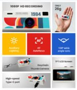 G6 Red Ultra-Mini Thumb Camera with 32GB Card, Card Reader & Adapter - HD Instant Pocket-Sized Action Cam for Students & Kids - Image 2