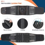M Size Black Double-Compression Sports Waist Trimmer with 4 Steel Plates and 2 Spring Stays for Strength Training & Back Protection - Image 3
