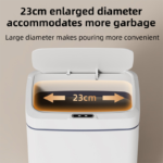Black Intelligent Dual-Sensor Trash Can (Hand-Wave & Knee-Bend) - Slim-Fit Touchless Rechargeable Bin for Bathroom & Kitchen - Image 5