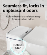 Black Intelligent Dual-Sensor Trash Can (Hand-Wave & Knee-Bend) - Slim-Fit Touchless Rechargeable Bin for Bathroom & Kitchen - Image 7
