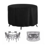 Heavy Duty Oxford Outdoor Furniture Protector Set - Waterproof & Dustproof Round Dining Table(230x110cm) and Lounge Chair Cover(64x64x70x120cm) Bundle - Image 2