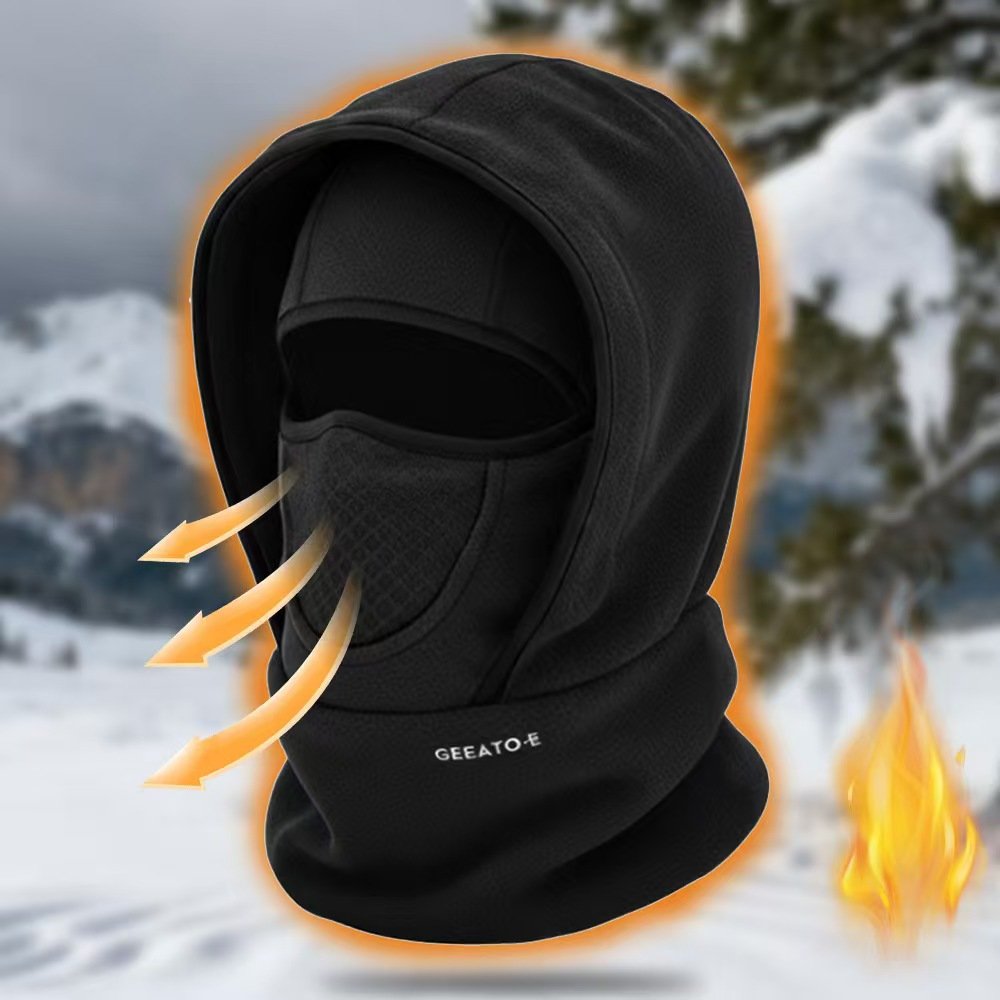 V888-ELOSUNG45962-202603171605-00 Black Windproof Thermal Balaclava Hood - Full Face Mask & Polar Fleece Neck Warmer for Skiing, Cycling & Outdoor Sports - Image 1
