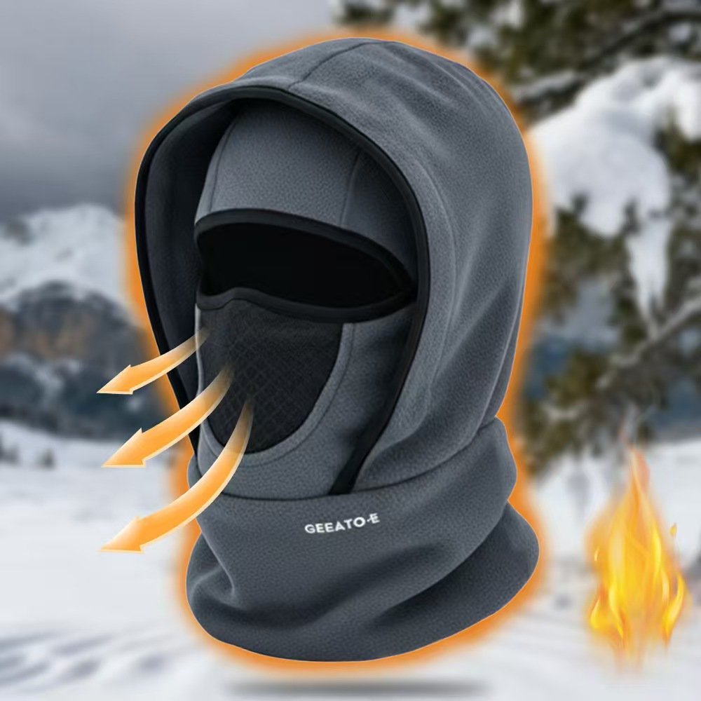 V888-ELOSUNG45963-202603171605-00 Grey Windproof Thermal Balaclava Hood - Full Face Mask & Polar Fleece Neck Warmer for Skiing, Cycling & Outdoor Sports - Image 1