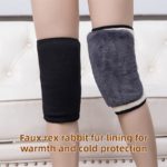 Windproof Thermal Rider Protection Set - 2 Pack Faux Rabbit Fur Knee Braces & Grey Fleece Balaclava Hood Outdoor Sports Warmth Bundle - Image 5